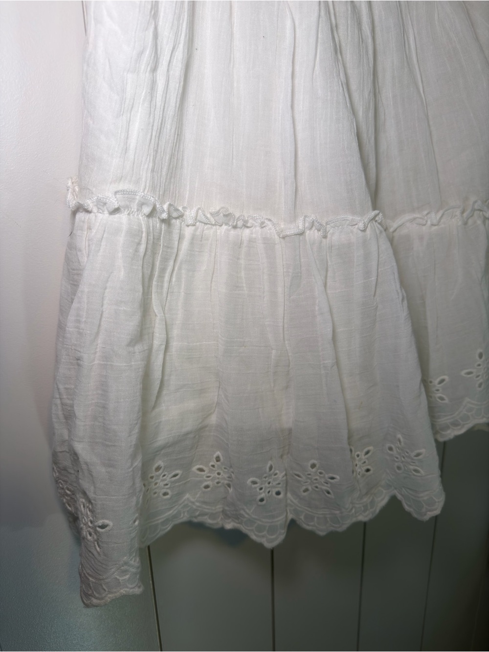 Aeropostale White Strapless Eyelet Tiered Mini Dress - Picture 3 of 8